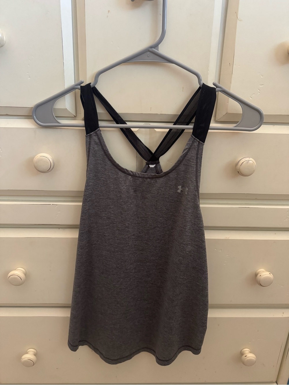 SET OF 2 Under Armour Gray Tank with Black Crossback Straps